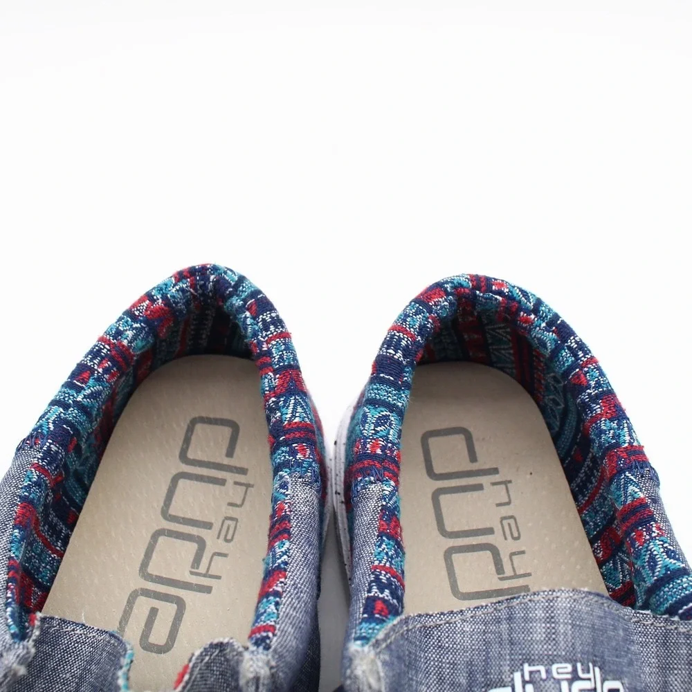 Hey Dude Wally Funk Slip On Casual Shoes Mens Size 15 Blue Fabric